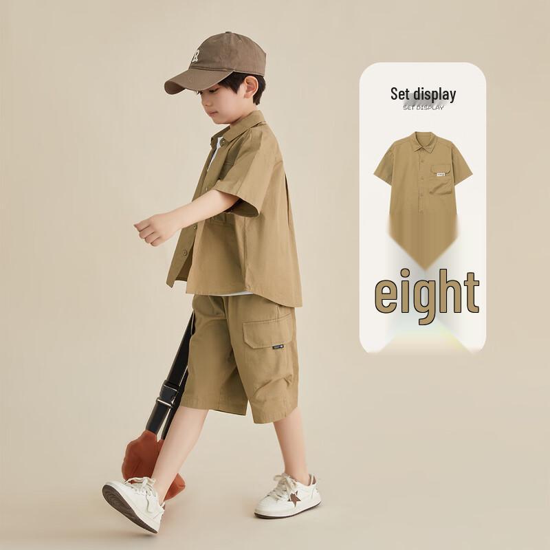 Boys  Workwear Casual Cotton Shirt and Shorts Set 140