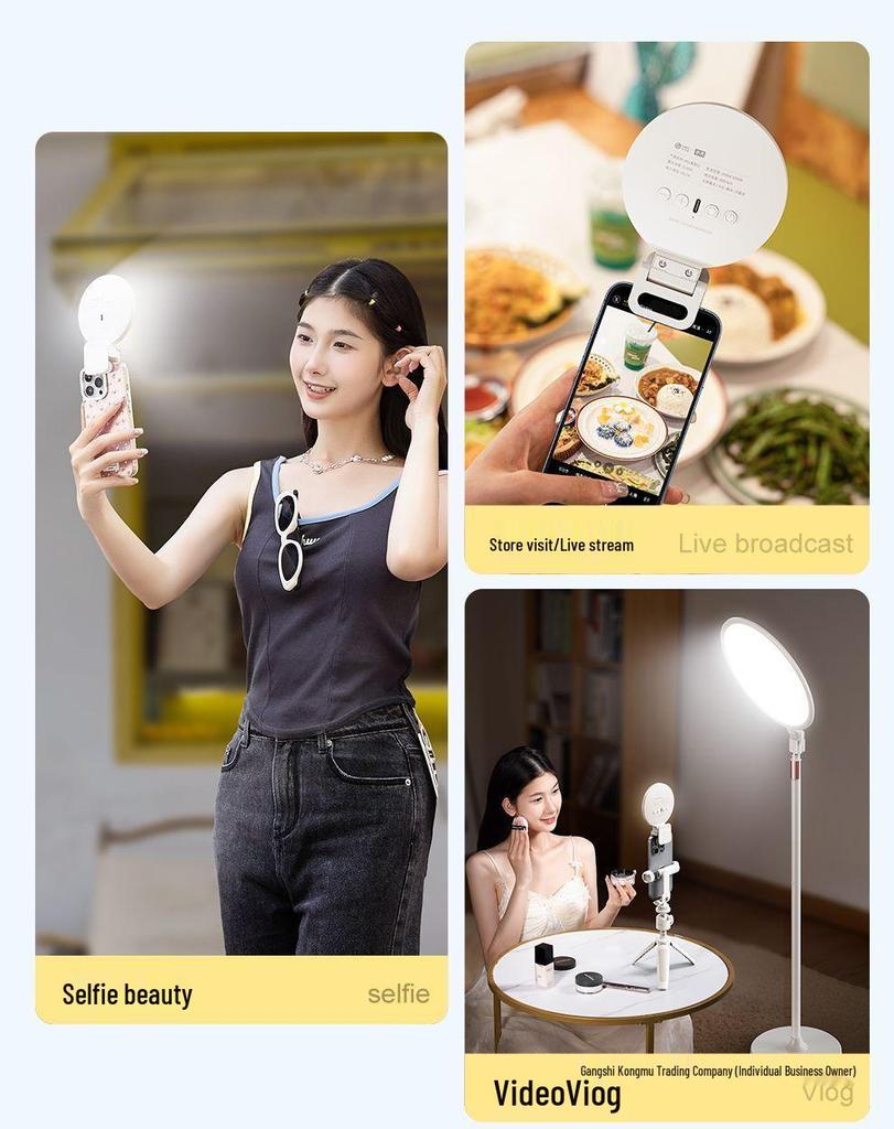 Tragbares LED-Fülllicht für Mobiltelefone - Ideal für Live-Streaming, Make-up, Fotografie, Selfies und Studenten.