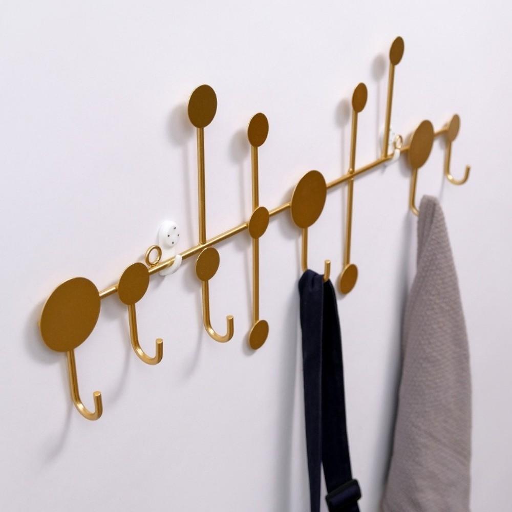 Metal 5/6 Hooks Rack Wall Mounted Towel Clothing Hanging Stand Door Hook Entryway Kitchen Utensil