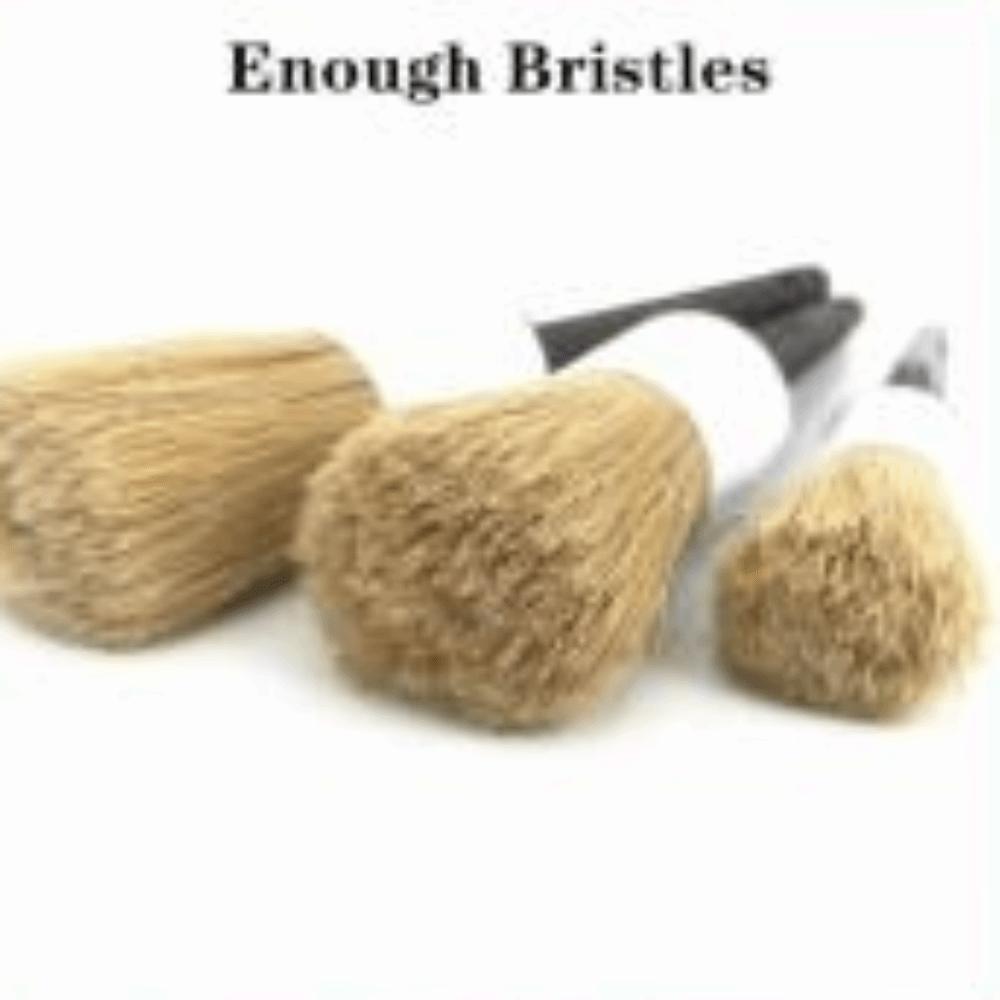 Boar Hair Bristle Car Detailing Brush Set Ultra Soft Car Detail Brushes  Rim Cleaning