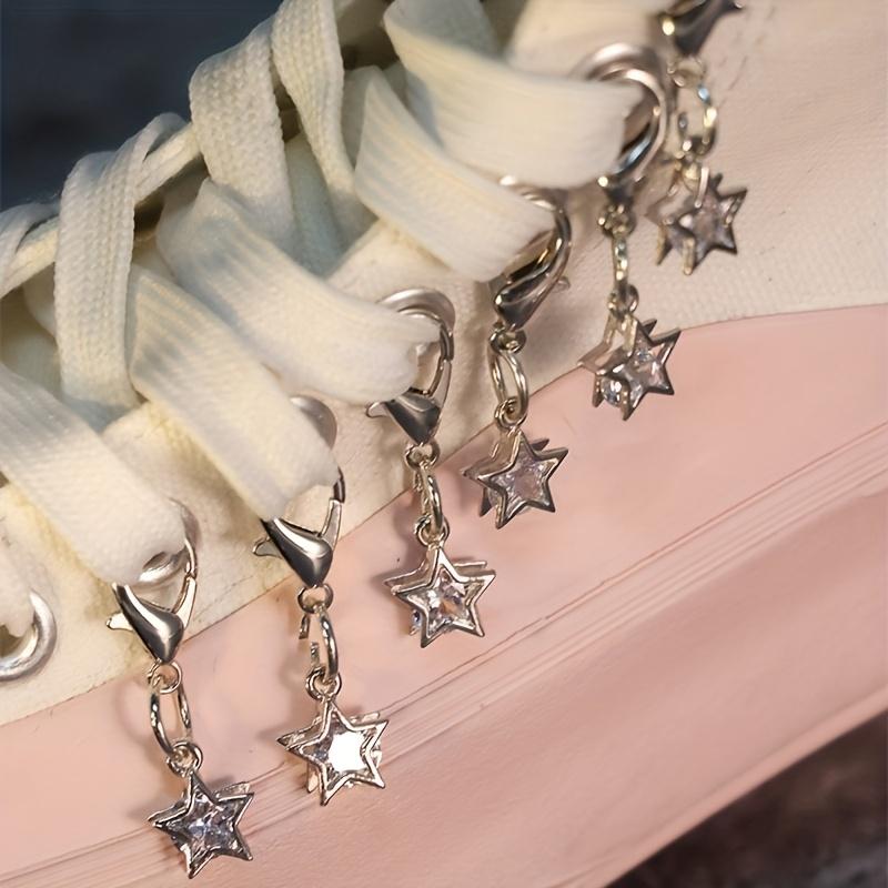 

Assorted Colors, Pack of 6: Sparkling Rhinestone Star Shoe Buckles – Removable metal shoe buckles with openwork star design