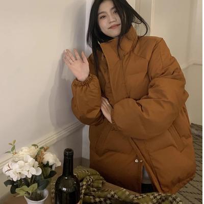 Modische Winterjacke aus Baumwolle mit lockerer Passform für Damen, Mantel mit Stehkragen