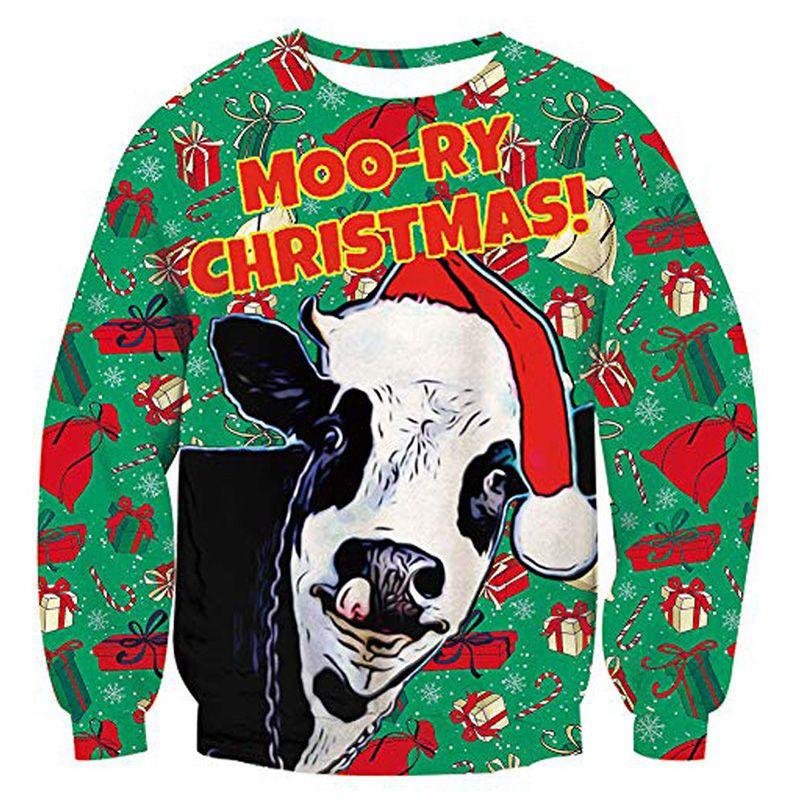 Luxuriously Soft Women Christmas Sweater Santa Claus Cat Dog Xmas Jumper Top