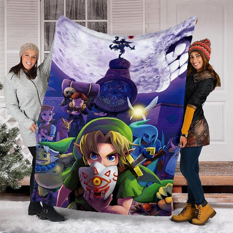 1pc Game Zelda Theme Blanket - Digital Print, Polyester, Cozy for All Seasons, Perfect for Outdoor, and Travel