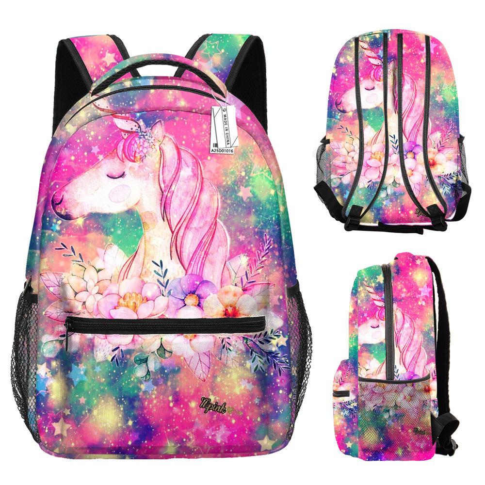 Classic Kpop Youthful School Bags Unisex Cool Unicorn Travel Bags 3D Print Oxford Waterproof Notebook Shoulder Backpacks