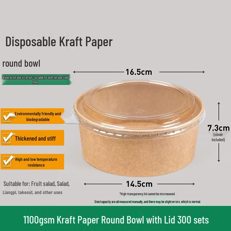 

Homeglen Disposable Kraft Paper Salad & Takeaway Bowls