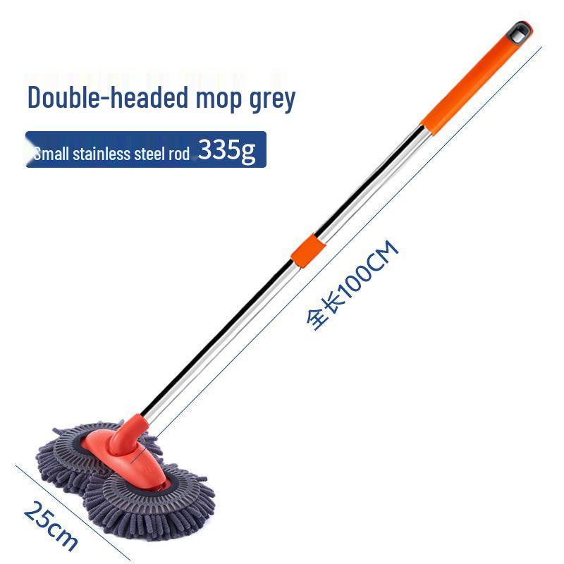 Car-Specific Double-Sided Multi-Functional Rotating Soft Bristle Mop with Long Detachable Telescopic Handle for Car Wash
