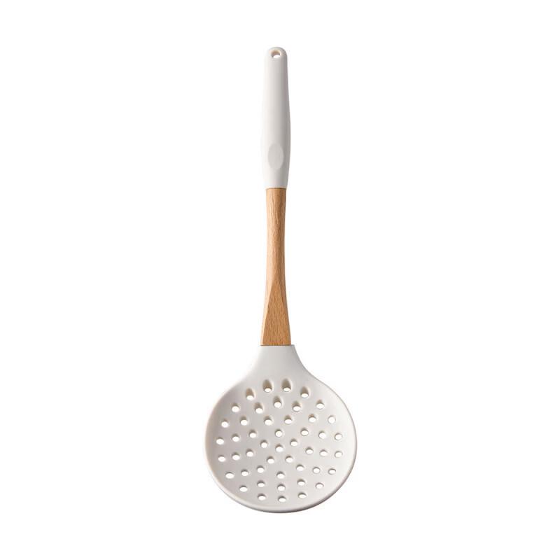 Oeny 3-Piece Wooden Handle Silicone Slotted Spoon Set