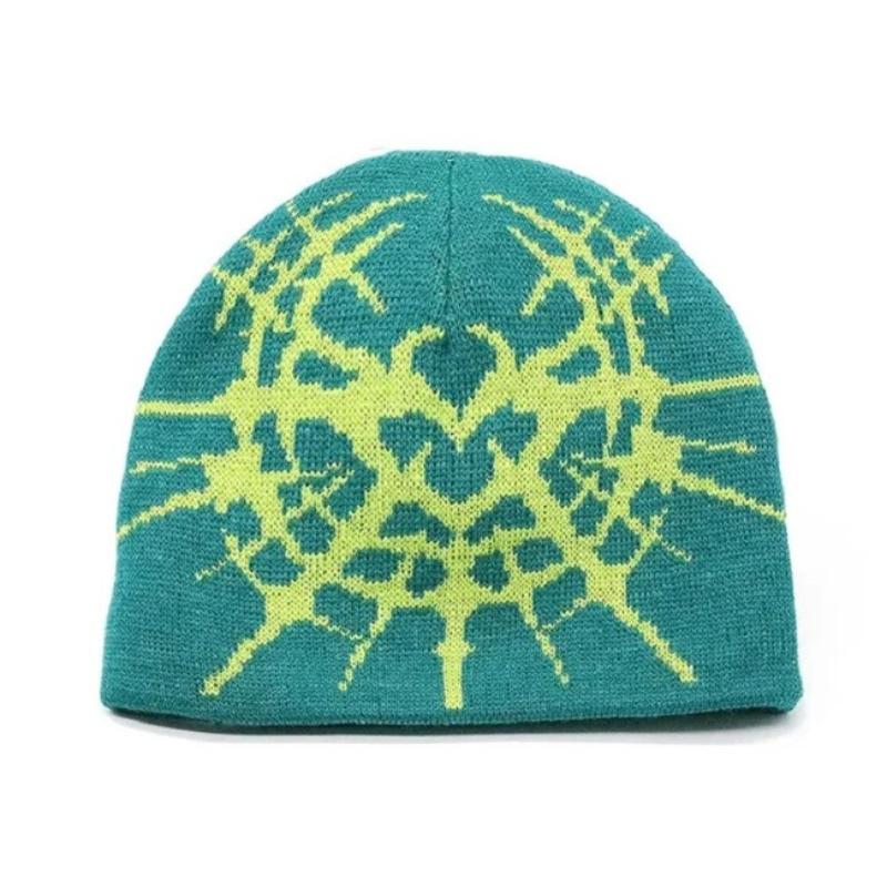 European and American Autumn and Winter Trend Cold Proof and Warm Cartoon Pattern Jacquard Knitted Hat