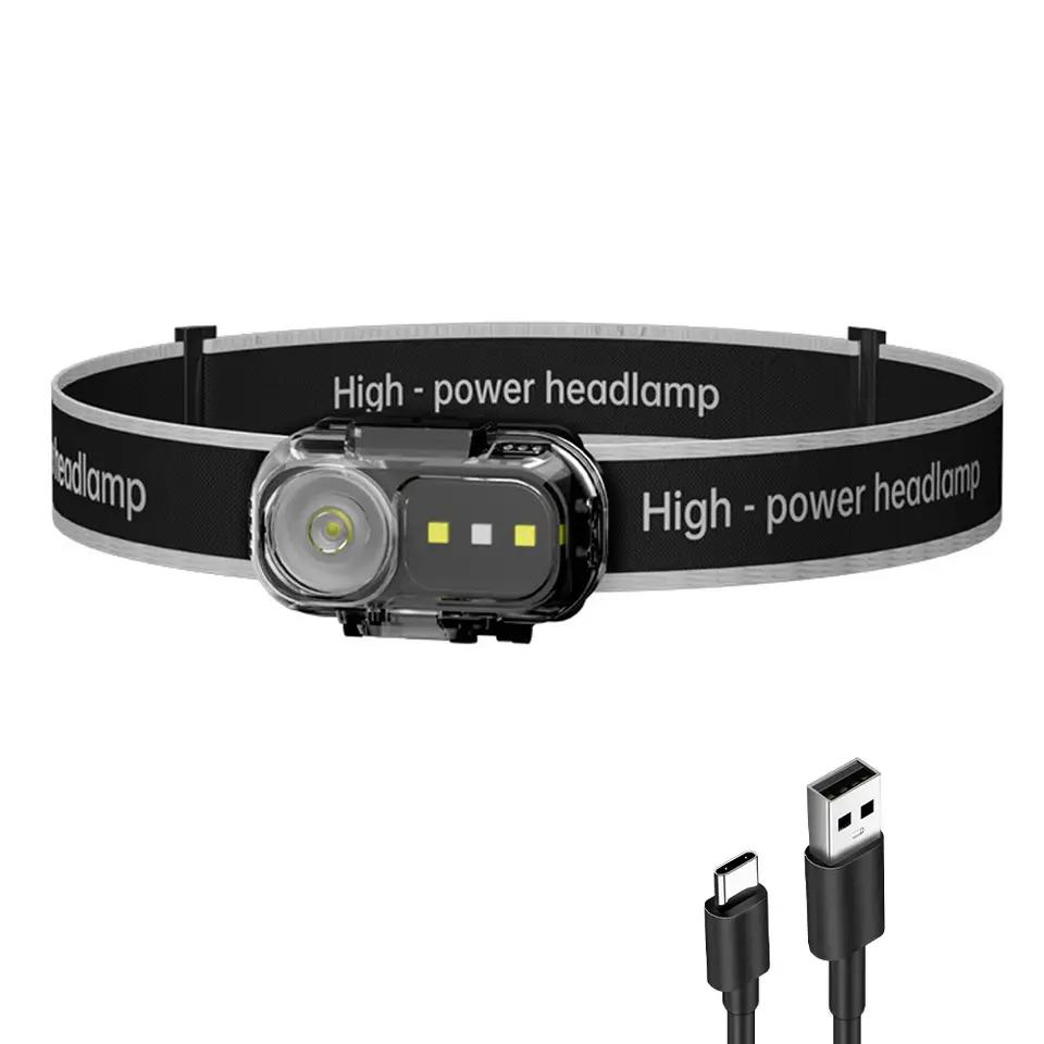 

Powerful LED Induction Headlamp 5 Lighting Modes Type-C Charge Head Flashlight Outdoor Waterproof Camping Fishing Headlight