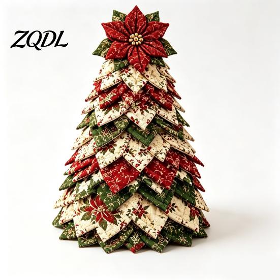 Festive Party Supplies DIY Quilted Christmas Tree Kit, Handmade Fabric Tabletop Decoration, Decorative Wall Accents Holiday Craft Project for