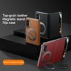 Original Luxury Genuine Leather Magnetic Case For Samsung Galaxy Z Fol8 Fold 8 Metal Ring Holder Bracket Window View Flip Cover