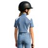 Kids Girls Color-block Equestrian Shirt Zip-up Stand Collar Short Sleeve Athletic Tops for Horse Riding Running Golf Tennis Practice