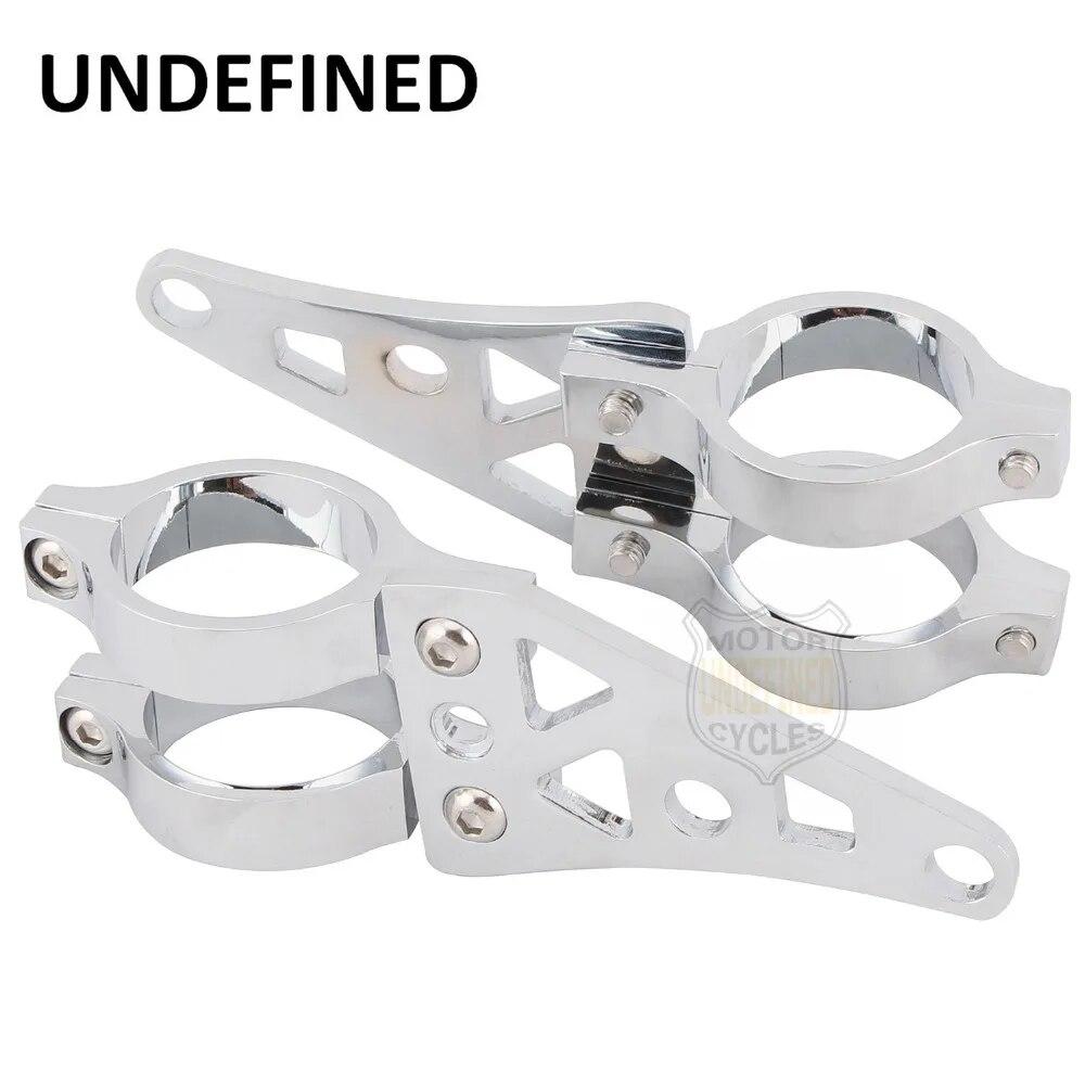 Chrome Motorcycle Headlight Bracket 39mm Front Fork Tube Mount Clamps For Harley Honda Suzuki Sportster XL 883 1200 Universal