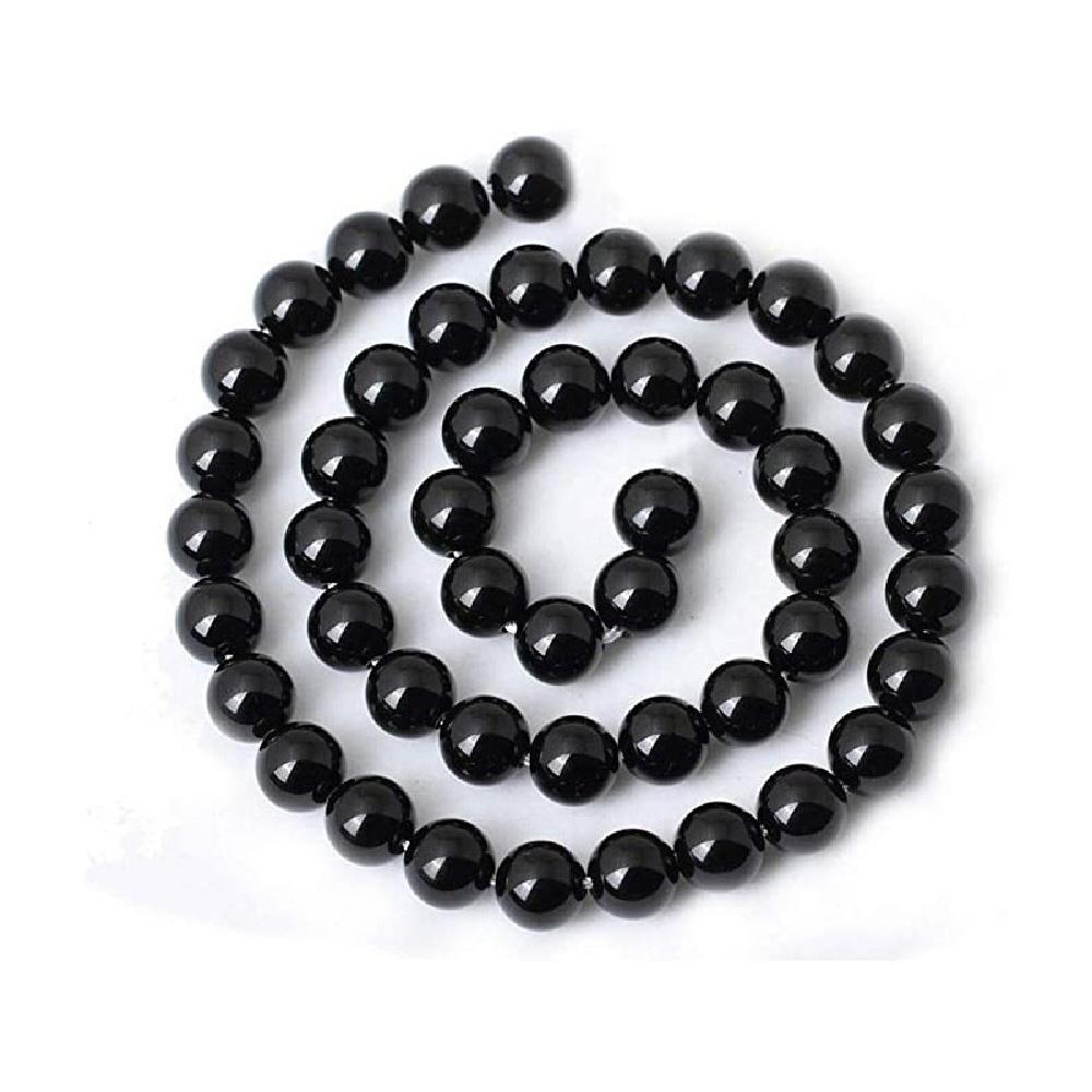 Black Ceramic Glass Stone Natural Round Beads 15"Strand Smooth Loose Spacer Beads 4/6/8/10/12mm for Jewelry Making DIY Bracelets Accessories