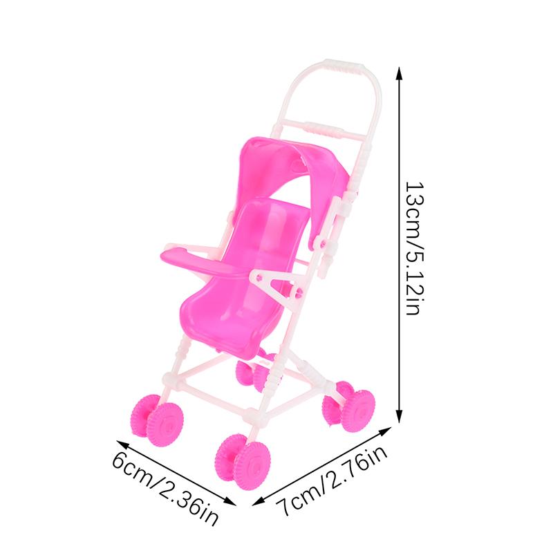 1PC Doll house scene decorations 12cm doll baby cradle cart accessories doll simulation cart