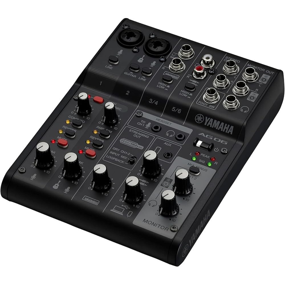 Yamaha (YAMAHA) live streaming mixer 6 channel black AG06MK2 B