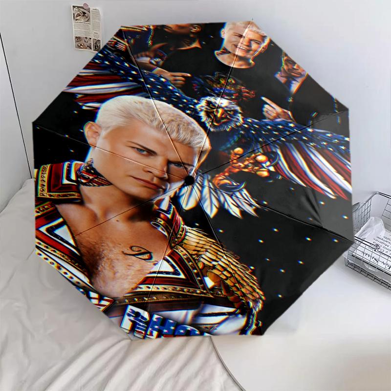 

1 шт. Автоматична складана парасолька - Cody Rhodes, Візерунок WWE, Портативна та складана конструкція з 8 спицями, Різдвяні подарунки на день народження