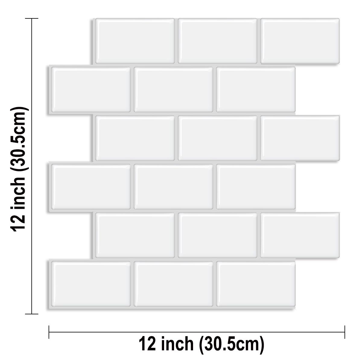 

5 Sheets Wall Tile Sticker White Self Adhesive Tiles Waterproof Vinyl Wallpaper Backsplash For Kitchen Living Room Bathroom 5 pieces