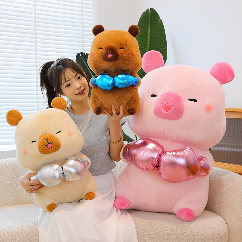 Boxing Capybara Doll Kapibara Plush Toy Ugly Cute Wind Doll Bed Sleeping Doll Doll Boys