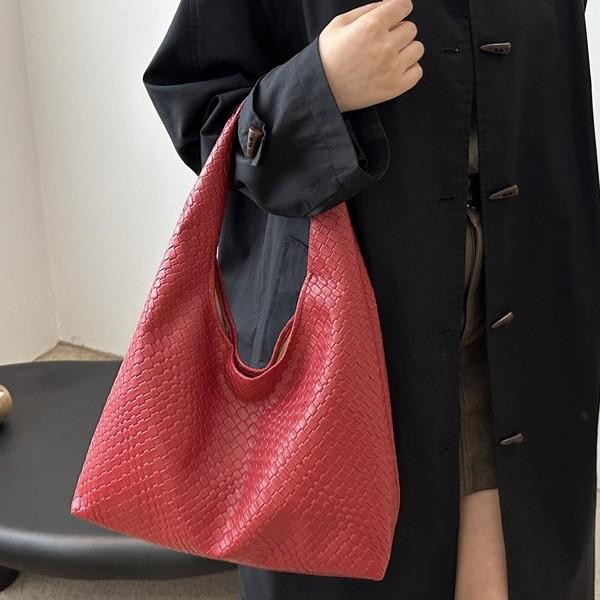 Wholesale Woven Underarm Tote Bag 2025 New Retro Large Capacity Solid Color Shoulder Bag Popular
