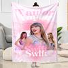 Taylor Swift: Pink Celebration Flannel Blanket-Soft and Suitable for Sofas,Beds,Offices,Travel,All Seasons,Great Gift for Holidays and Birthdays.