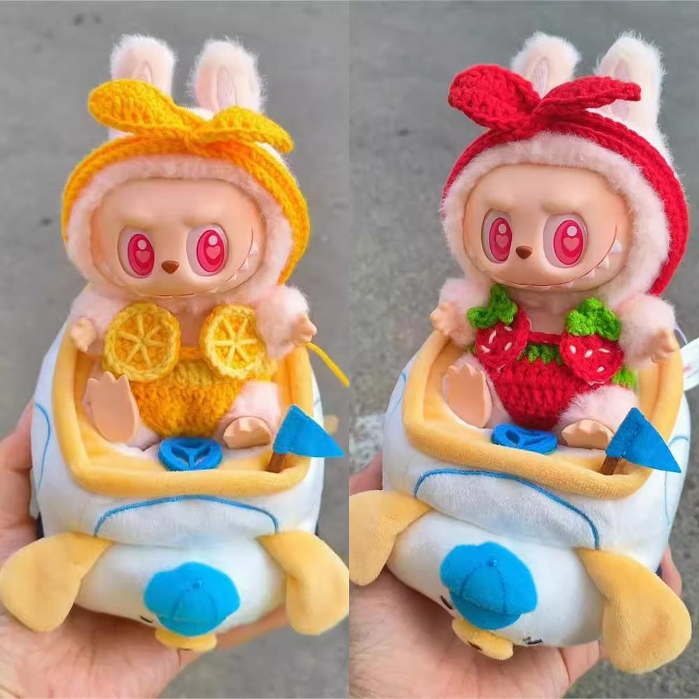 For 17cm Labubu Doll Clothes Fashion Clothes Swimwear Clothes Color Match Hoodies Dolls Accessories Cute Decoration Little Clothes