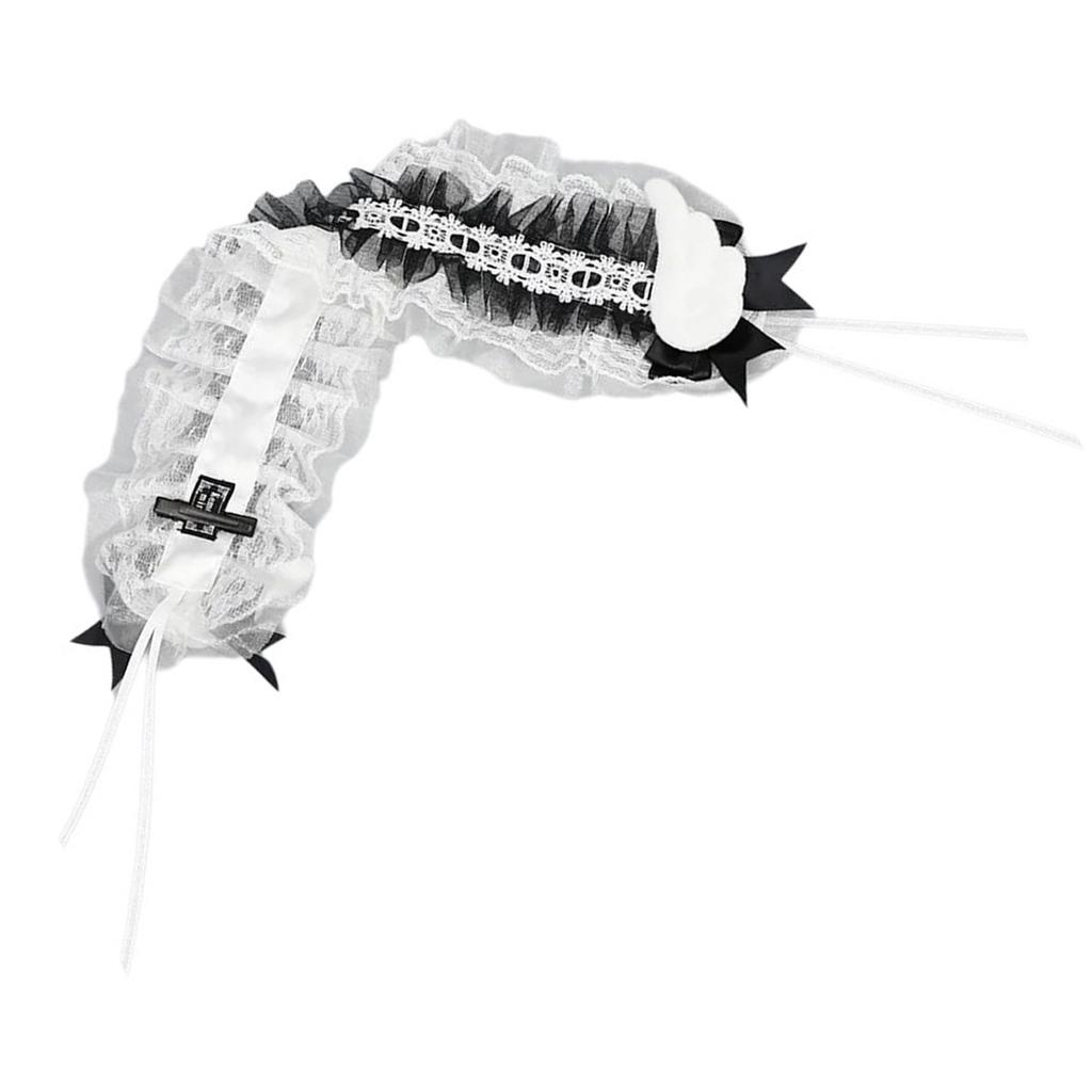 Wing Girl Ruffled Headwear Lace Trim Subculture Flouncing Headwear Cute Maid Headpiece Bows Headbands