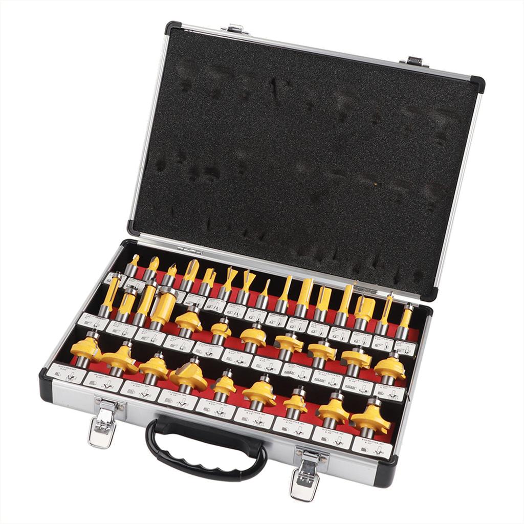 35Pcs Woodworking Router Bits Trimming Machine Tool Wood Milling Engraving Cutter