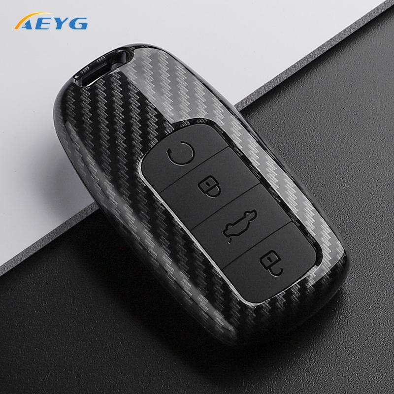 

Carbon Fiber Abs Car Key Case Cover For Chery Tiggo 8 Plus 8 Pro 7 Pro Arrizo 5 Plus Protected Holder Fob Accessories Bag