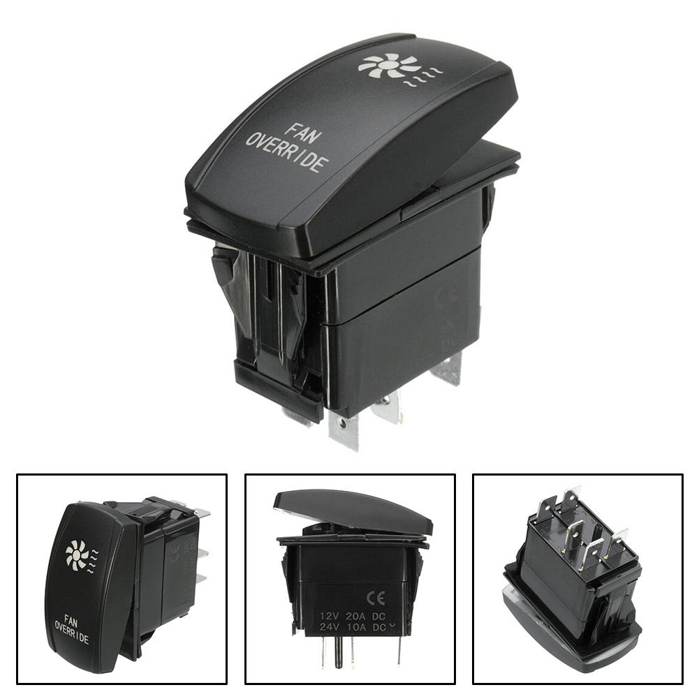 1pcs 12V 20A 5 Pin Rocker-Switch Control Red LED Fan Override For ATV UTV Car Auto Parts Accessories 544302