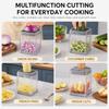 Multifunctional Vegetable Chopper Potato Chipper With 4 Blades Press Down Onion Cutter For Fast Salad Cooking Preparation