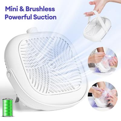 5300PRM Super Suction Mini Portable Nail Dust Collector Turbine Brushless Powerful Nail Dust Extractor 6o° Vertical Stand Use