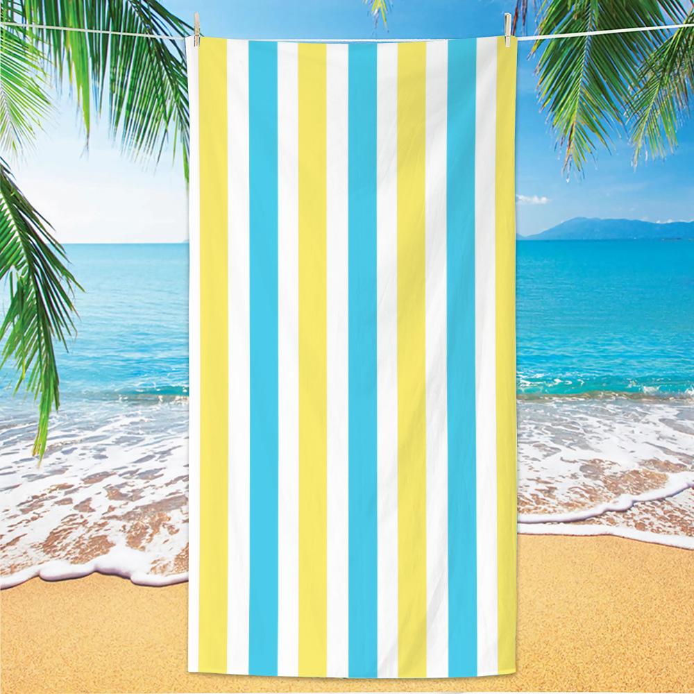 Bath Towel Minimally Striped Beach Towel, Ultra-fine Fiber Quick Drying Absorbent Towel, Beach Swimming Vacation Beach Towel