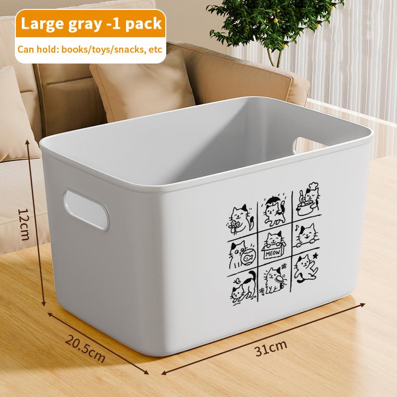 Desktop Storage Box Dormitory Sundries Plastic Cosmetic Storage Box Bathroom Kitchen Sorting Storage Basket Bins