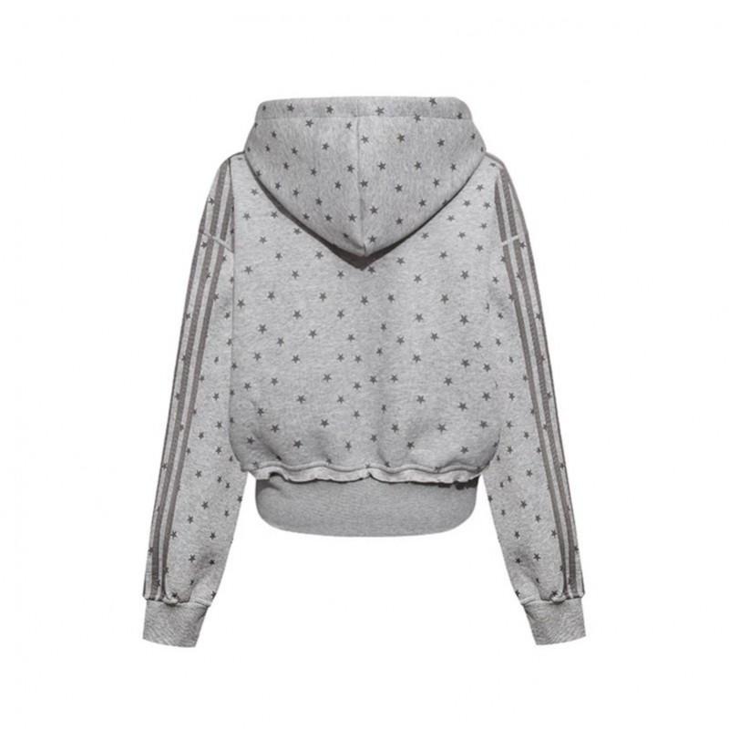 Womens Retro Star Print Raglan Hoodie 2026 Loose Casual Short Sweatshirt Coat