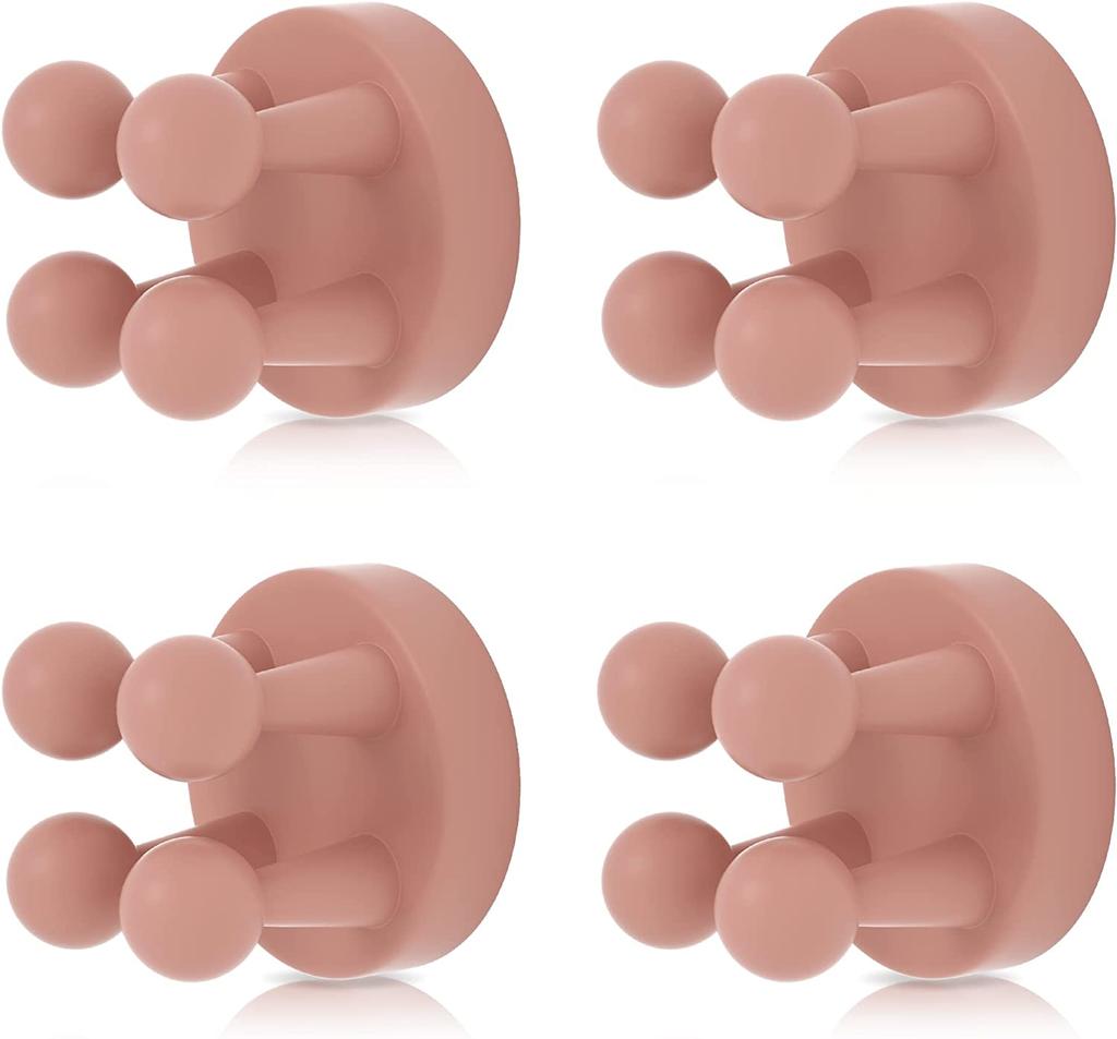 4 Stück Silikon-Multifunktionshaken, wasserdichte selbstklebende Haken zum Aufhängen an der Wand, Badezimmer, Küche, Wohnzimmer, Büro