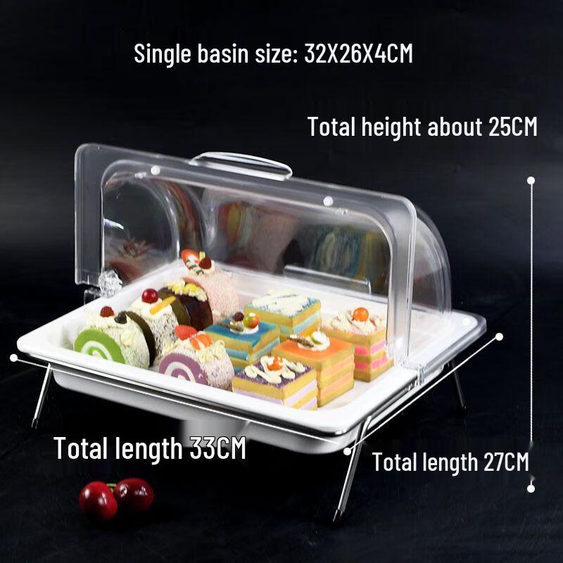 Rectangular Melamine Buffet Tray with Clear Lid