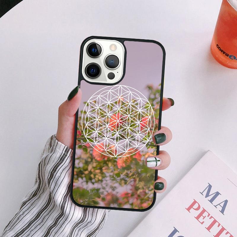 Flower Of Life In Lotus Pastel Golds Phone Case For iPhone 17 Air 16 15 14 13 12 11 Pro Max Plus Max Cover coque