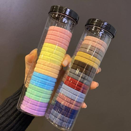 20Pcs Hair Band High Elasticity Anti-slip Super Soft Assorted Hair Accessories Solid Color Girls Hair Band Ponytail Holder for Daily Life