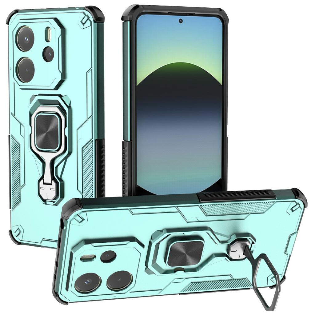 Dla Xiaomi Redmi Note 14 4G (164,84 mm) Etui Obrotowy Pierścień Podpórka PC + TPU Odporne na Wstrząsy Pokrowiec na Telefon