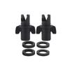 Set of 2 Kayak Air Valve Connectors, Black Boat Valve Adapters with Rubber Rings of Different Thicknesses, Boat SUP Pump Adapters, Air Pump