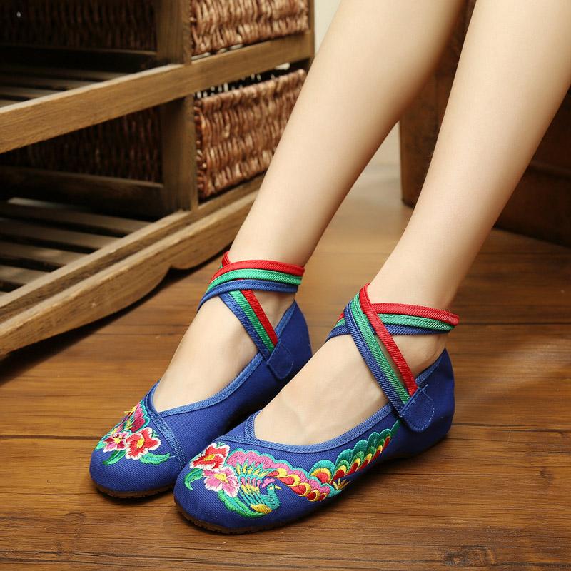 Chinese Style Women Shoes Embroideried Old Beijing Cloth Shoes Woman Spring Summer Comfort Casual Shoes Plus Size 34-41 WSH2294