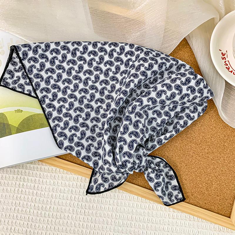 58 cotton and linen square scarf headscarf autumn versatile small floral women's thin small fresh decorative silk scarf