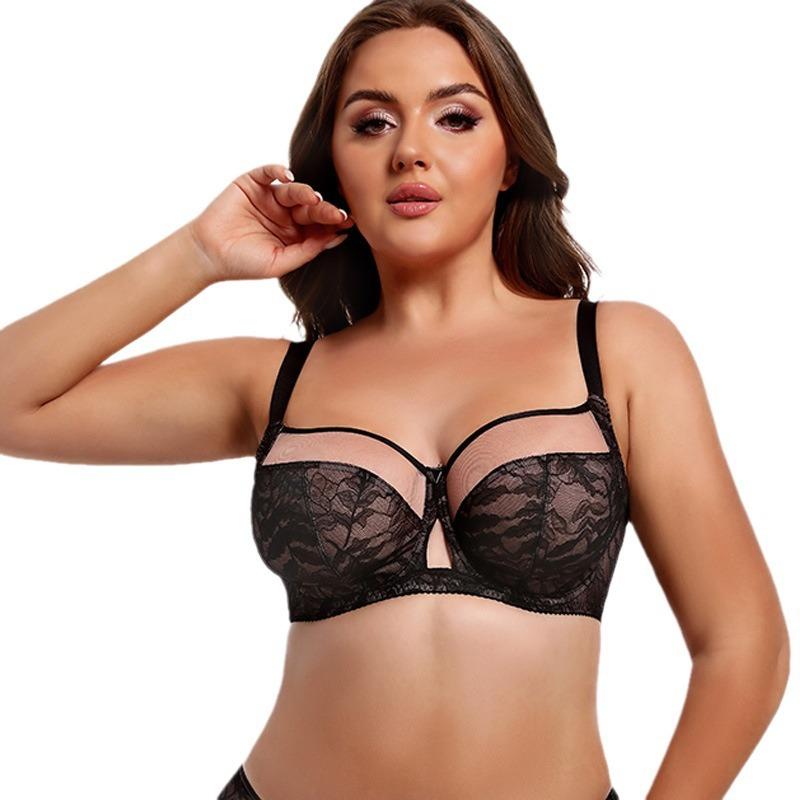 Hot-selling Plus-size Lingerie, Full-cup Lace Bras That Make Busts Look Smaller