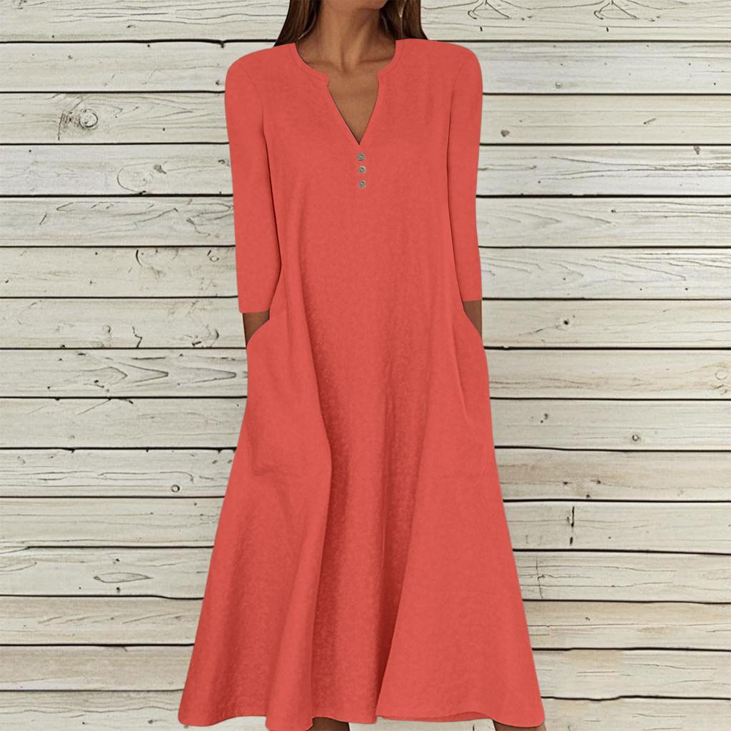 Women's Casual And Fashionable Round-neck  Sleeveless  Mid Length Dress