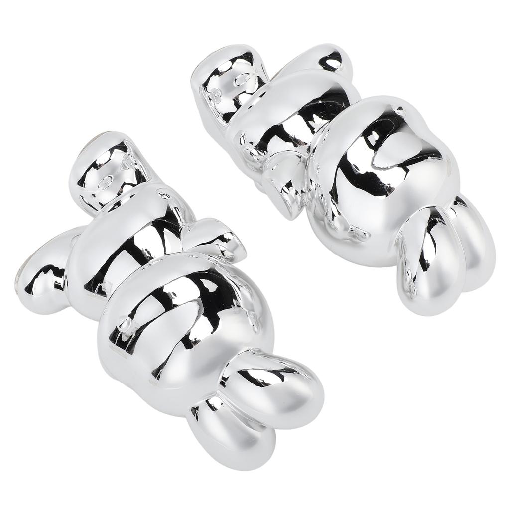 Book Ends Stable Rabbit Shaped Resin Ornament Decorative Bookends for Bedroom Study Shelves Silver