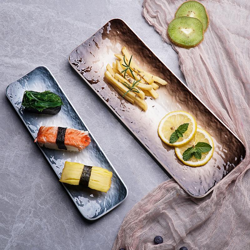 Assiette à Sushi Style Japonais Assiettes à Sushi en Céramique Sashimi Snacks Assiette Longue Restaurant Japonais el Plat Rectangulaire Vaisselle