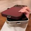 Crystal Large Window Lychee Leather Case for iPhone 17 16 15 14 13 Pro Max 17Pro Shockproof Armor Soft Bumper Cover Skin