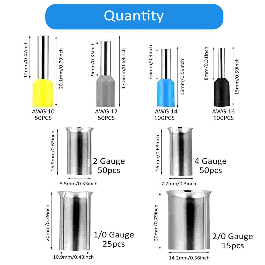 440pcs Ferrule Crimping Tool Wire Ferrule Kits Terminal Connector Sleeves Prevent Wire Bifurcation